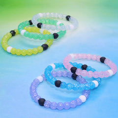Glitter Beaded Bubble Bracelets - 6 Pack - FROG SAC