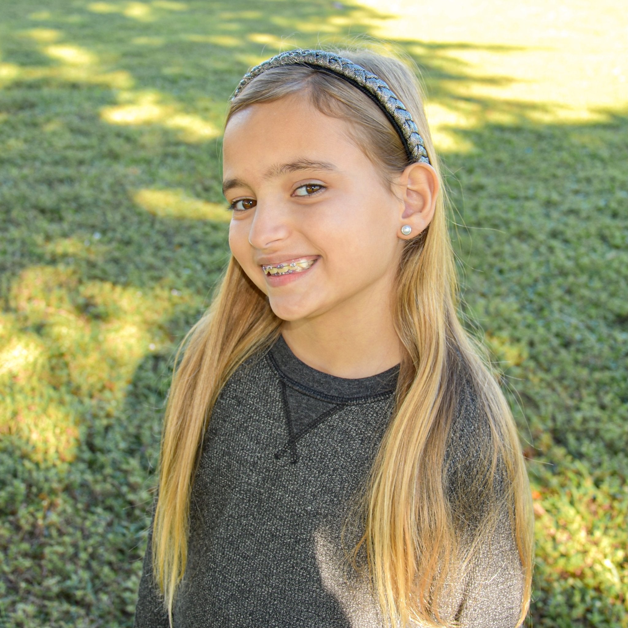 Glitter Braided Hard Headbands - 2 Pack - FROG SAC