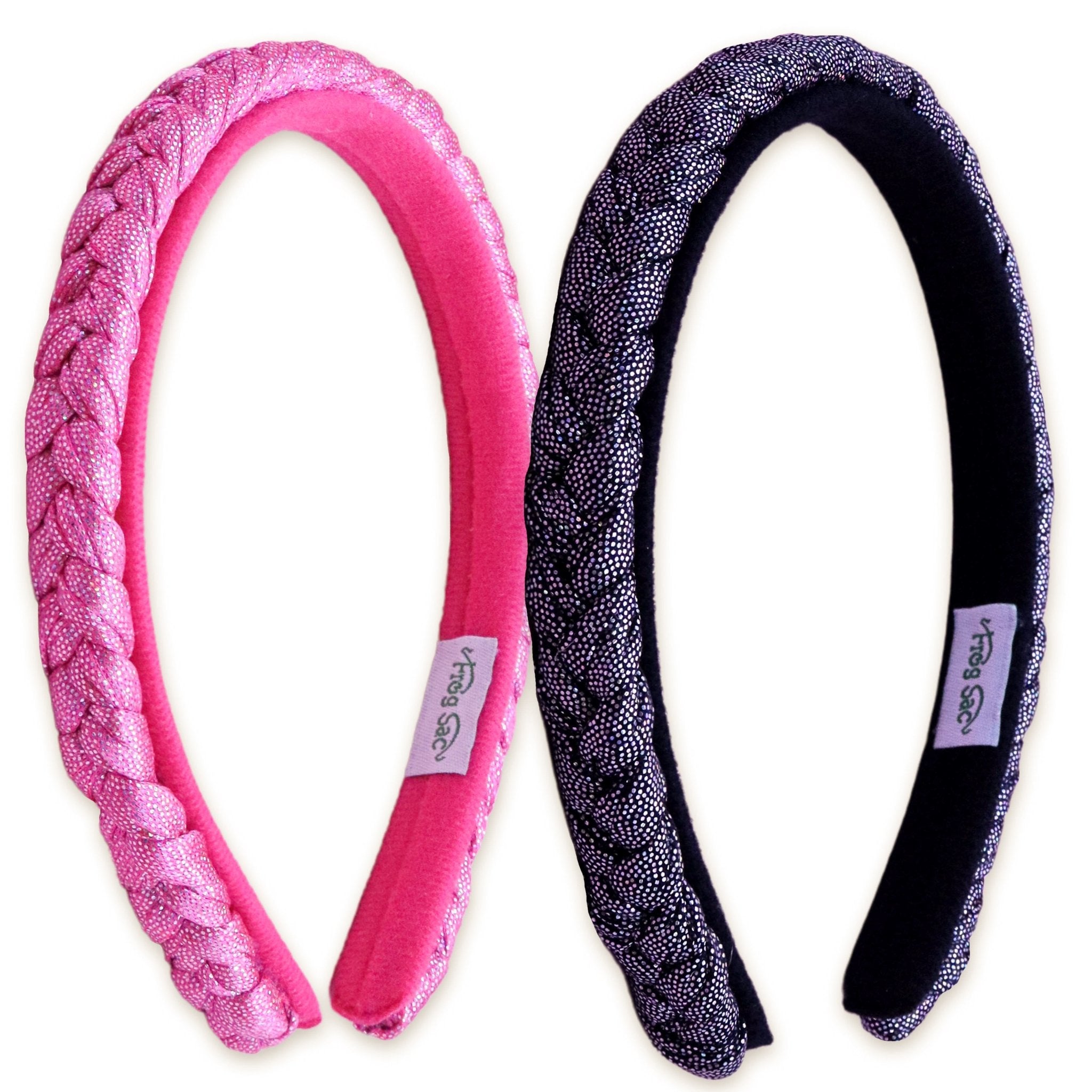 Glitter Braided Hard Headbands - 2 Pack - FROG SAC