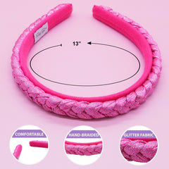 Glitter Braided Hard Headbands - 2 Pack - FROG SAC
