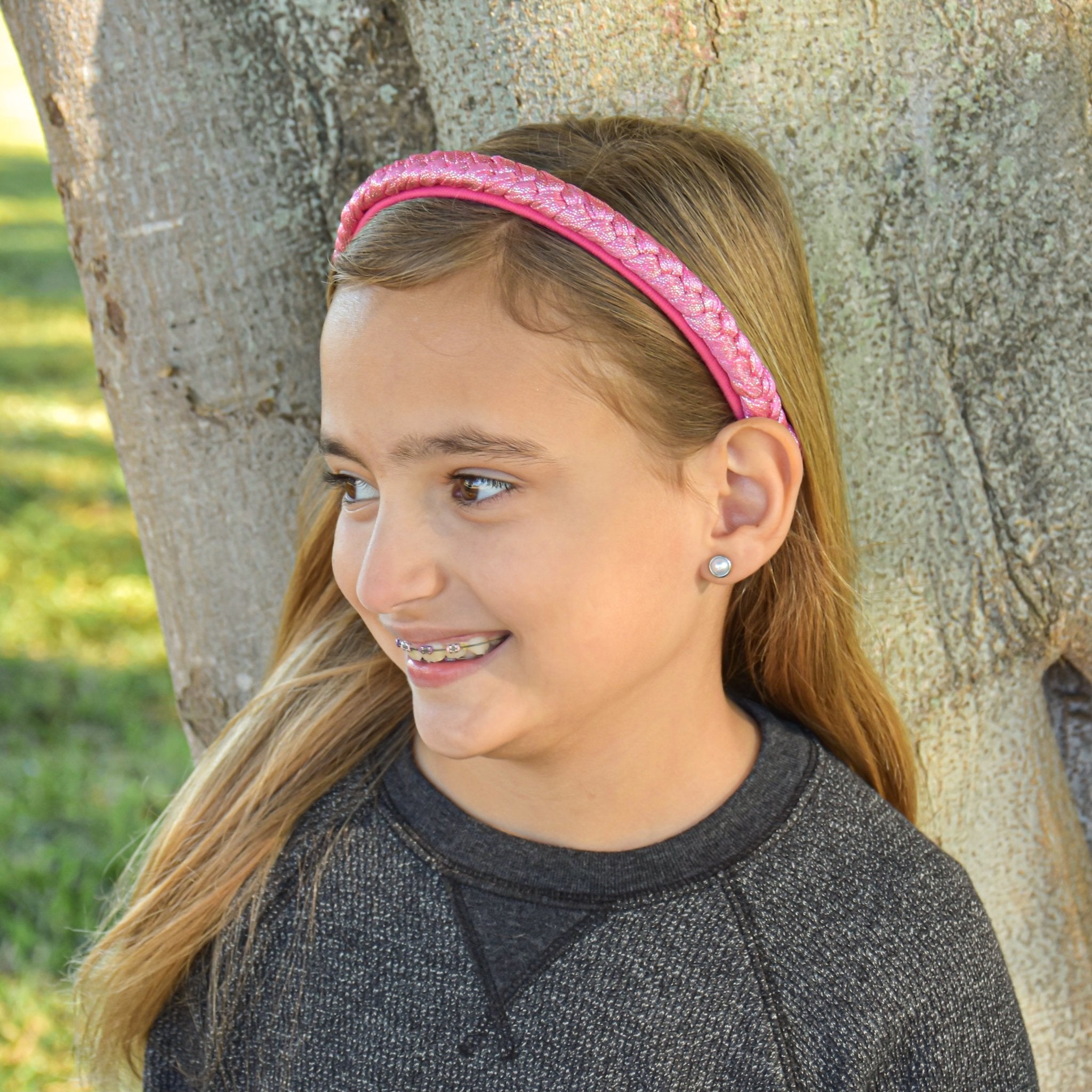 Glitter Braided Hard Headbands - 2 Pack - FROG SAC