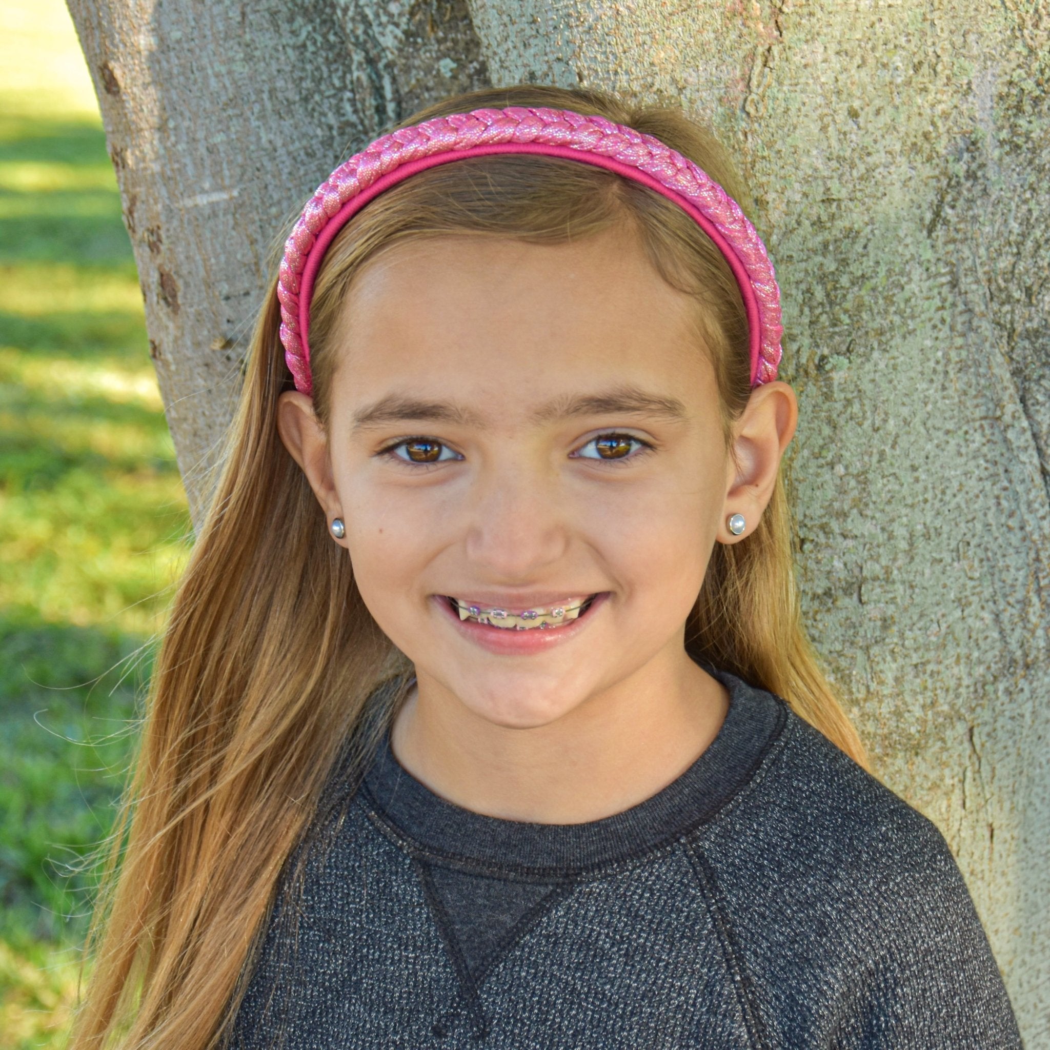 Glitter Braided Hard Headbands - 2 Pack - FROG SAC