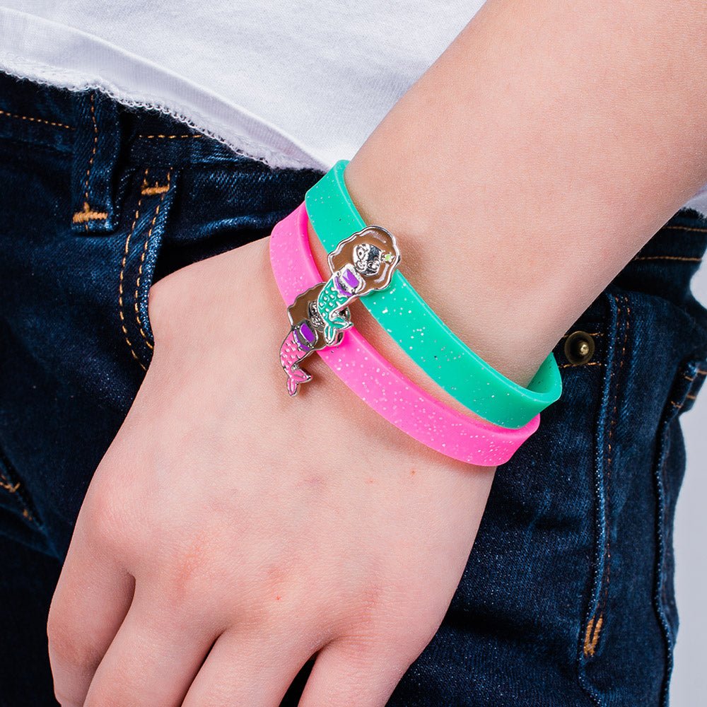 Glitter Mermaid Charm Bracelets - 4 Pack - FROG SAC