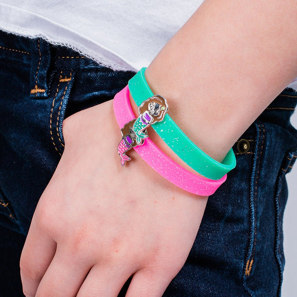 Glitter Mermaid Charm Bracelets 4 Pack