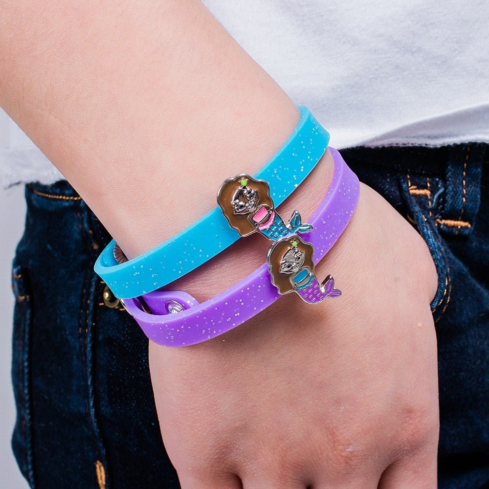 Glitter Mermaid Charm Bracelets - 4 Pack - FROG SAC