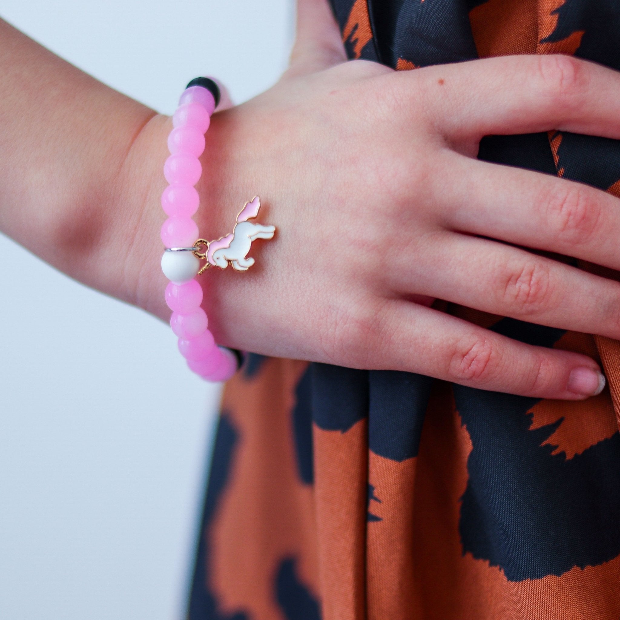 Glow in the Dark Unicorn Charm Bubble Bracelets - 3 Pack - FROG SAC
