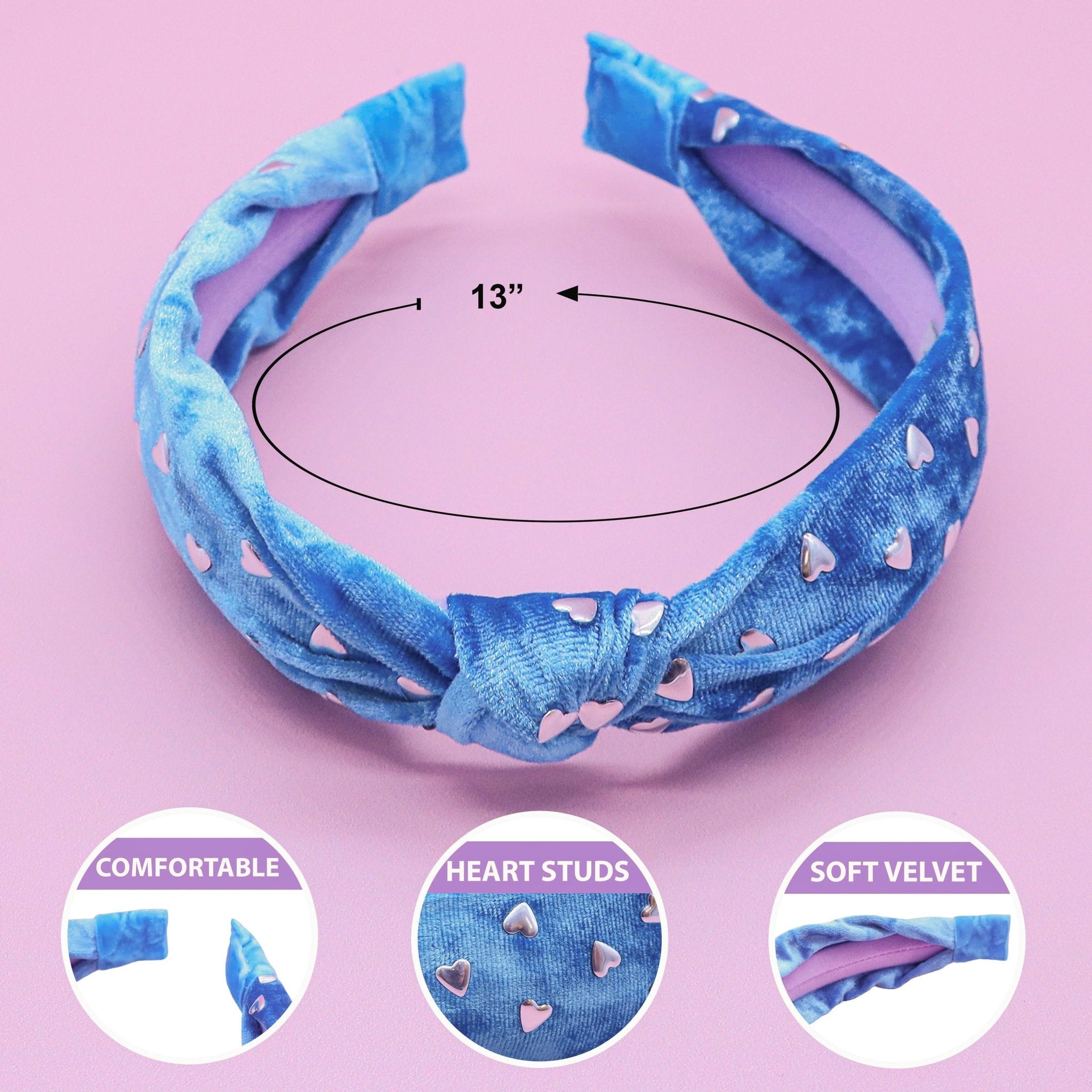 Gold Studded Heart Headband - FROG SAC
