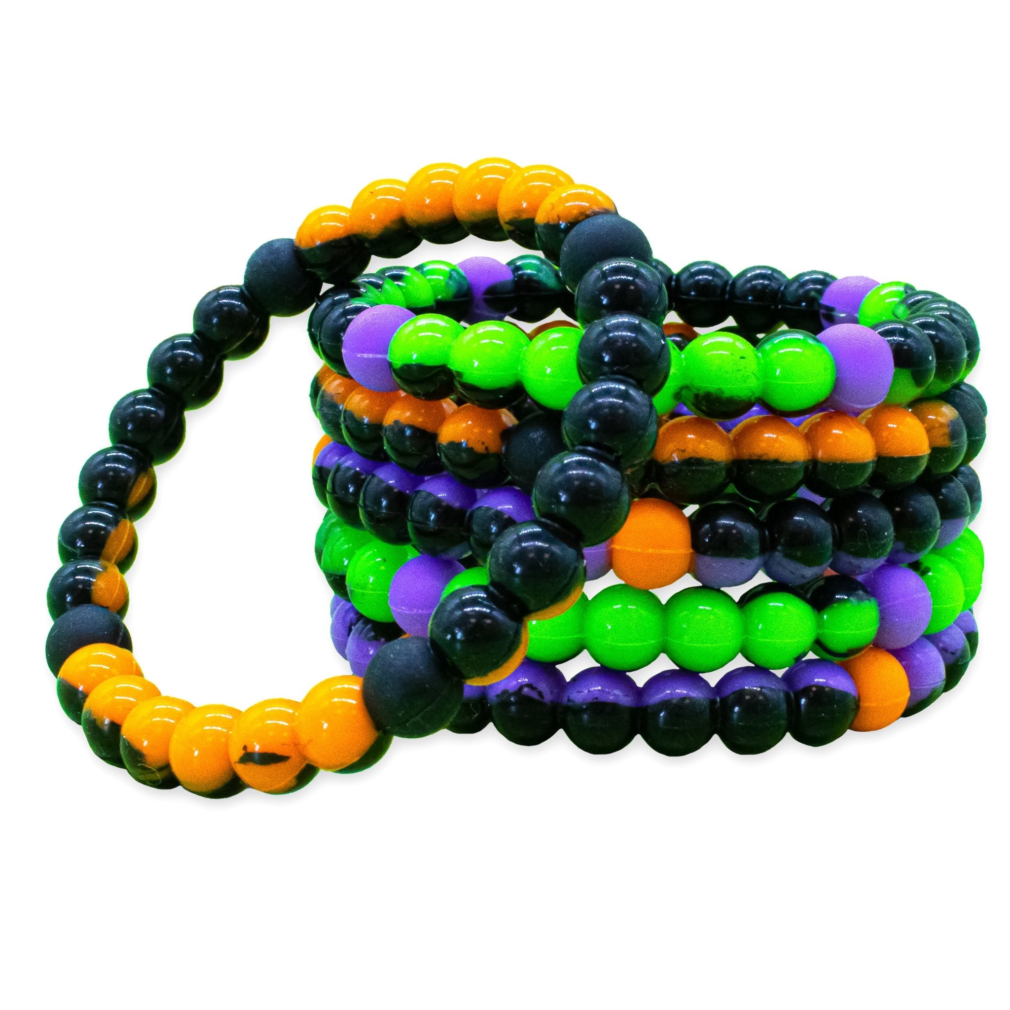 Halloween Beaded Bubble Bracelets - 6 Pack - FROG SAC