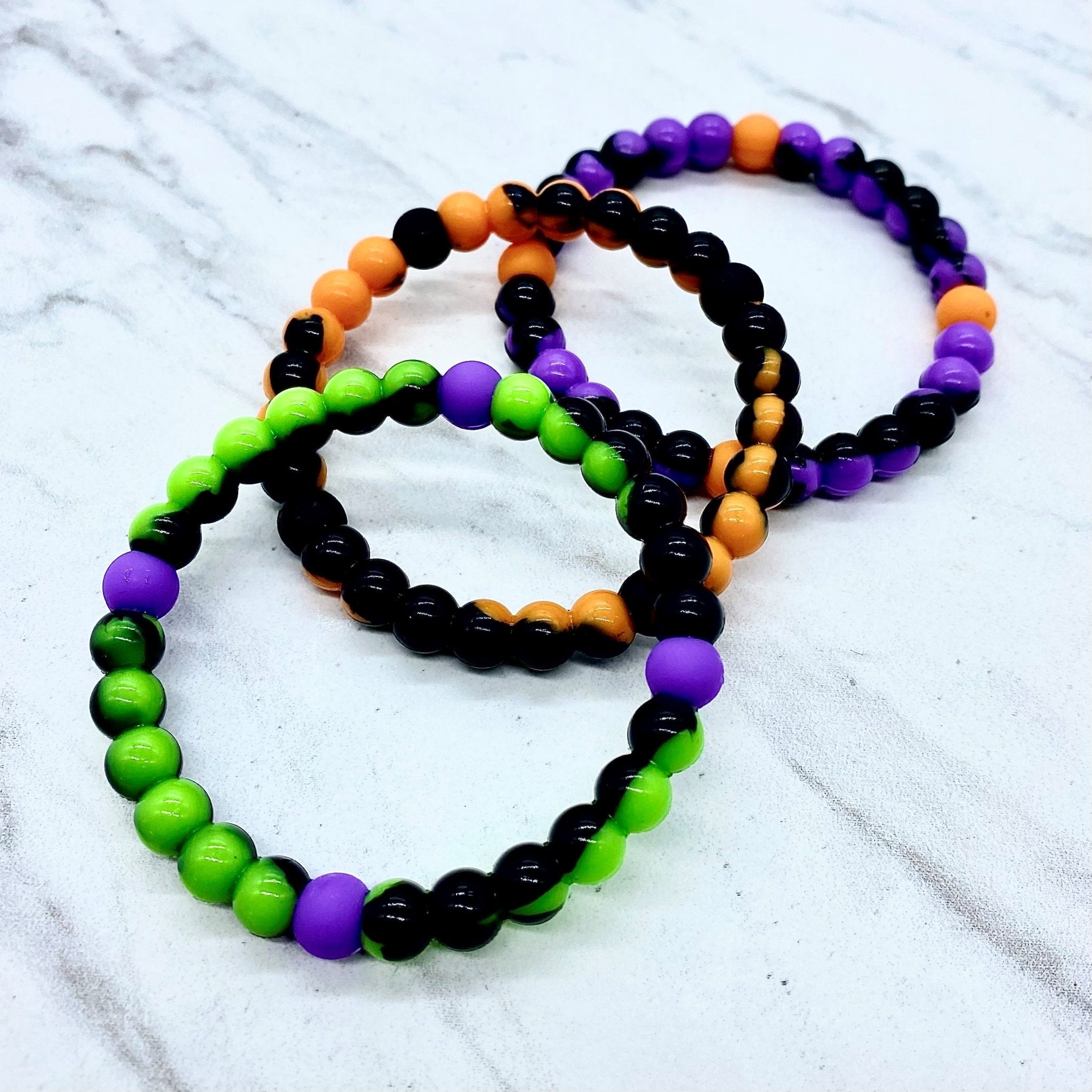 Halloween Beaded Bubble Bracelets - 6 Pack - FROG SAC