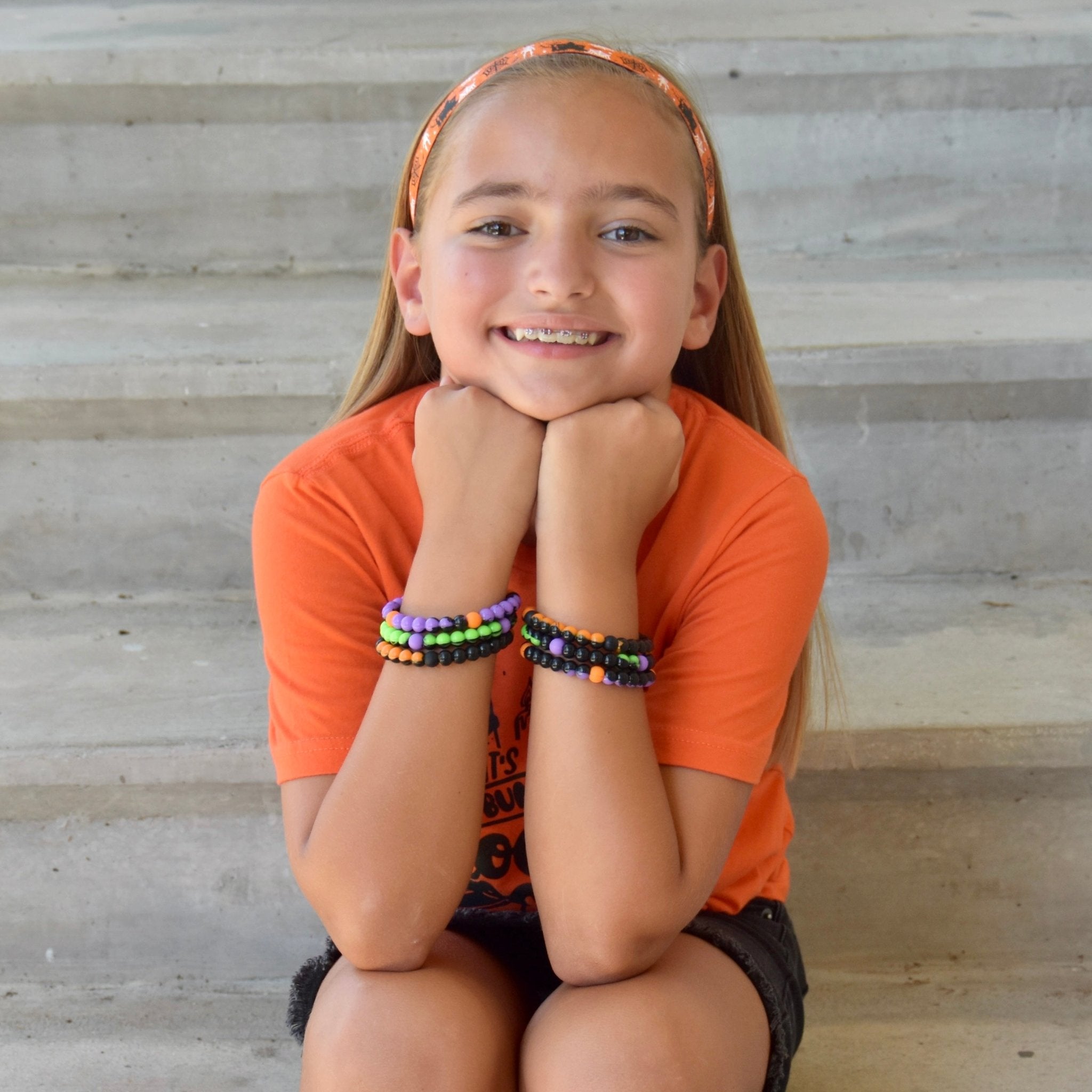 Halloween Beaded Bubble Bracelets - 6 Pack - FROG SAC