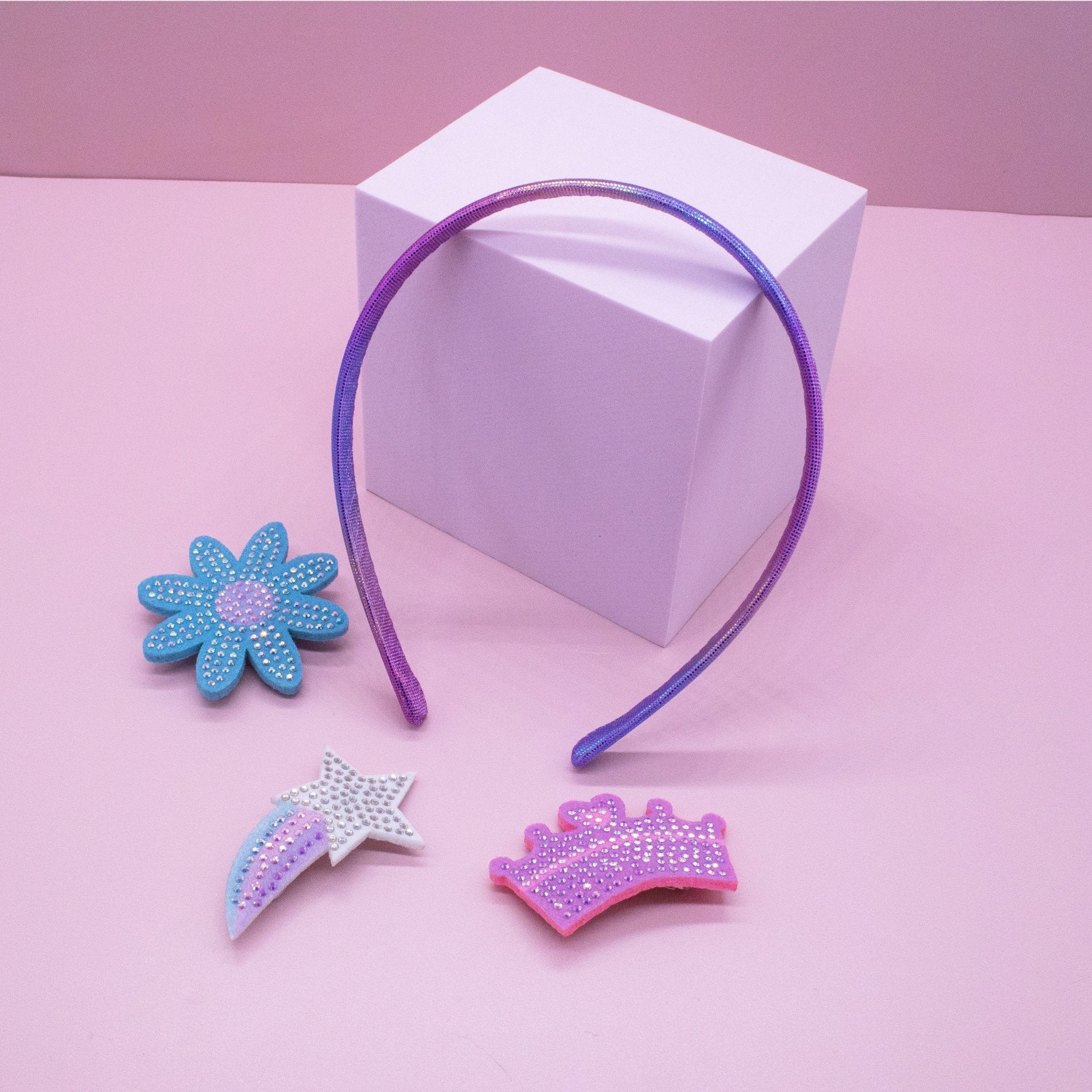 Interchangeable Charm Headband and Hair Clips - FROG SAC