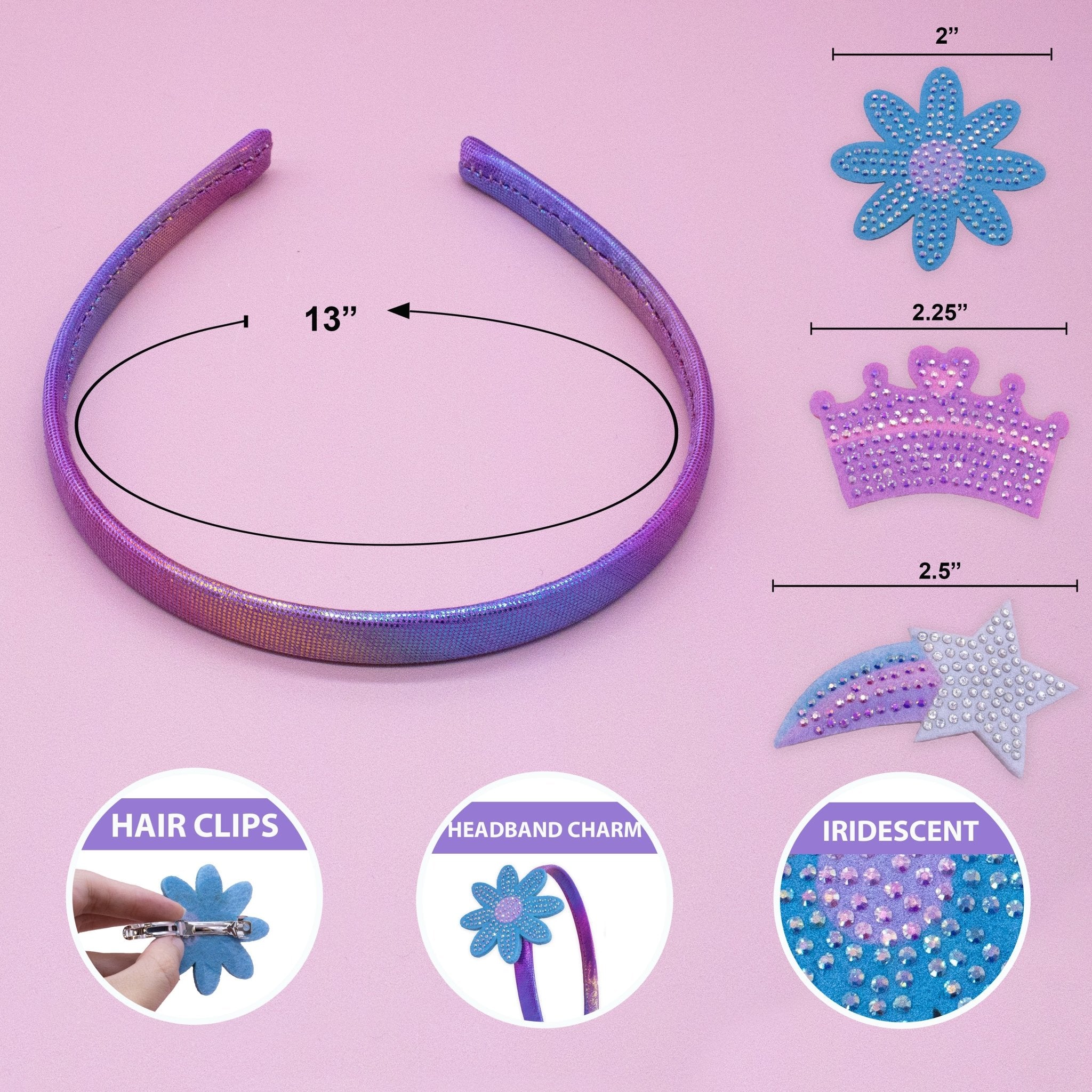 Interchangeable Charm Headband and Hair Clips - FROG SAC