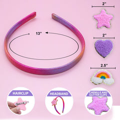Interchangeable Rhinestone Charm Headband and Hair Clips - FROG SAC