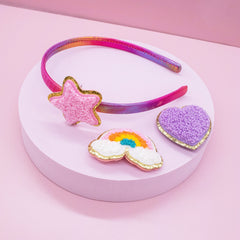 Interchangeable Rhinestone Charm Headband and Hair Clips - FROG SAC
