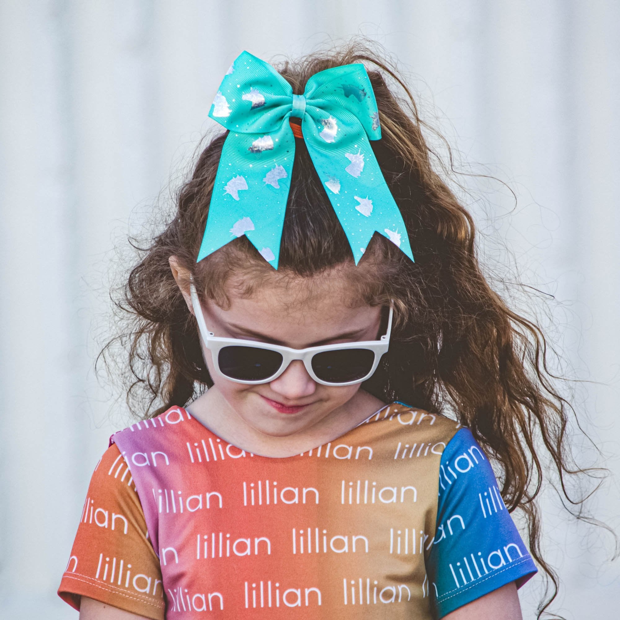Large Unicorn Glitter Bow - FROG SAC