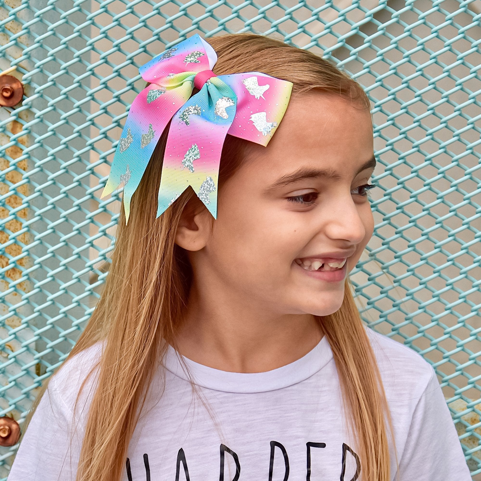 Large Unicorn Glitter Bow - FROG SAC