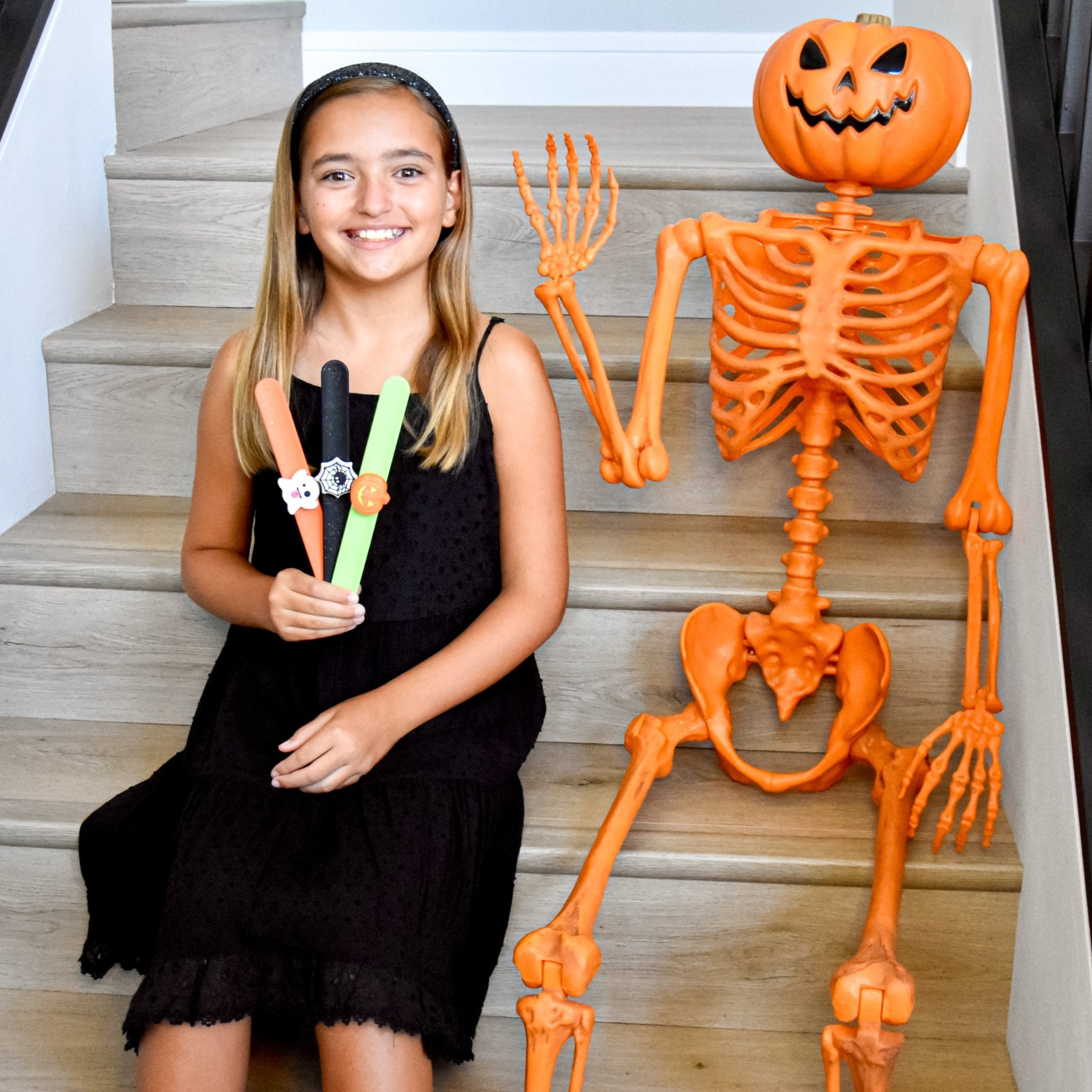 Light Up LED Halloween Slap Bracelets - 3 Pack - FROG SAC