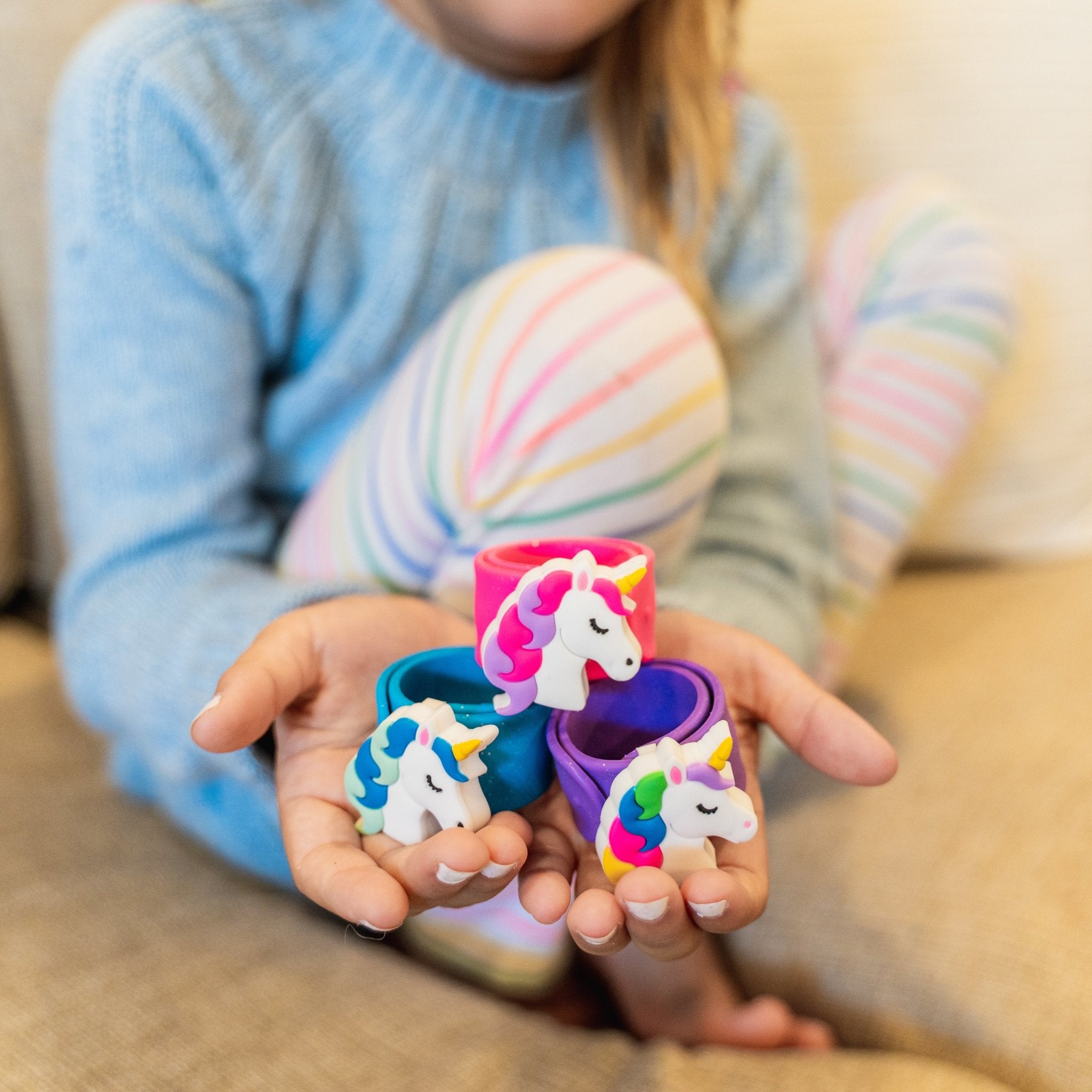 Light Up LED Unicorn Slap Bracelets - 3 Pack - FROG SAC