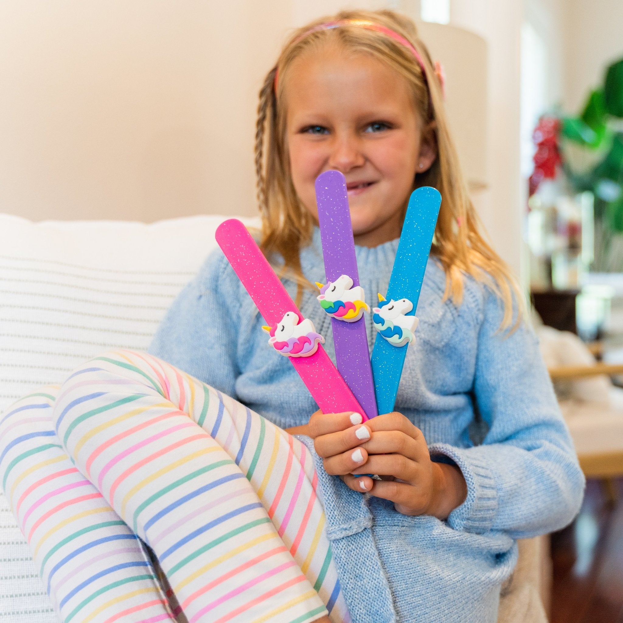 Light Up LED Unicorn Slap Bracelets - 3 Pack - FROG SAC