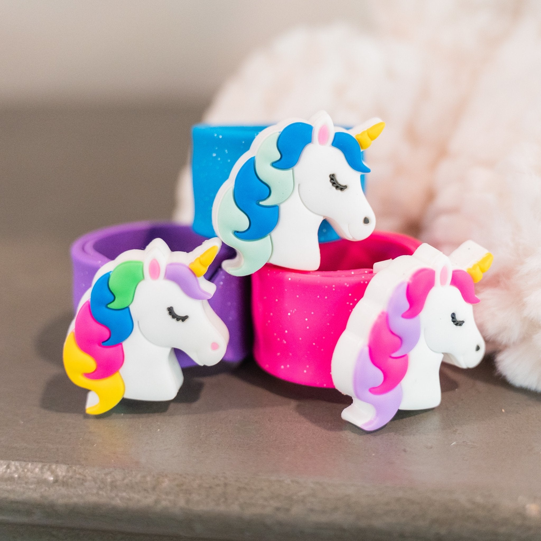 Light Up LED Unicorn Slap Bracelets - 3 Pack - FROG SAC