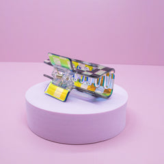 Medium Iridescent Checkered Hair Claw Clip - FROG SAC