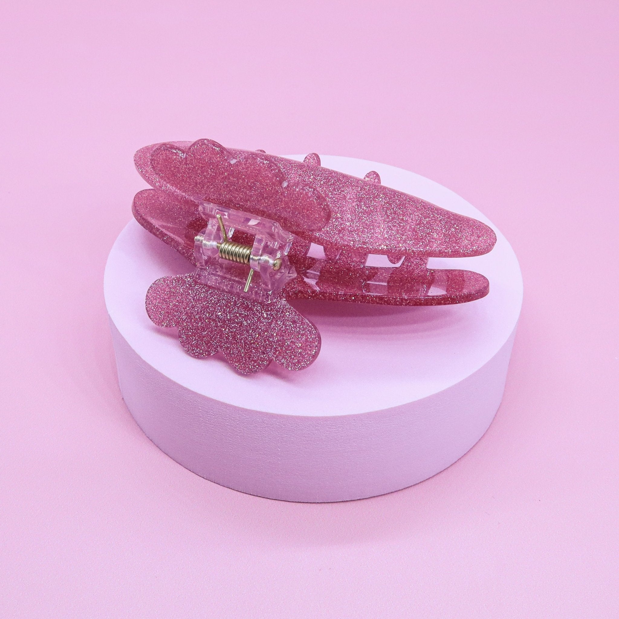 Medium Round Glitter Hair Claw Clip - FROG SAC