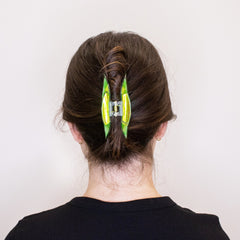 Medium Round Iridescent Checkered Hair Claw Clip - FROG SAC