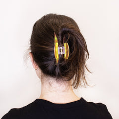Medium Round Iridescent Checkered Hair Claw Clip - FROG SAC