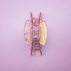 Medium Round Iridescent Checkered Hair Claw Clip - FROG SAC