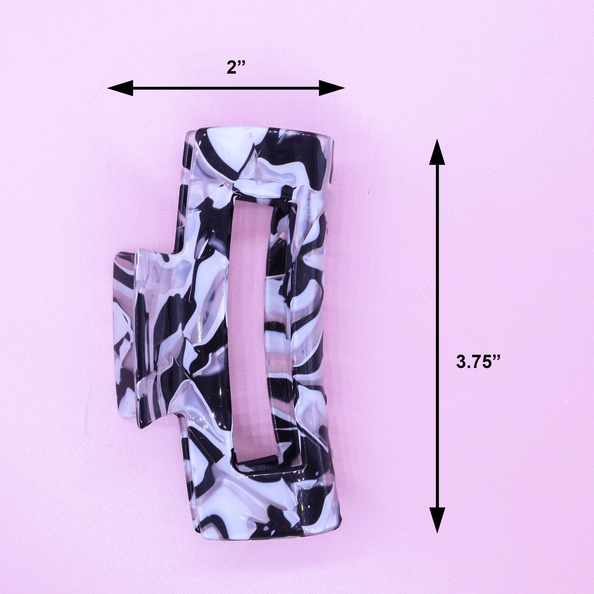 Medium Square Marble Hair Claw Clip - FROG SAC