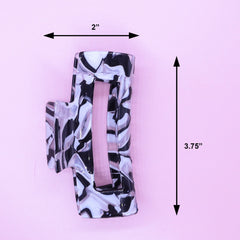 Medium Square Marble Hair Claw Clip - FROG SAC