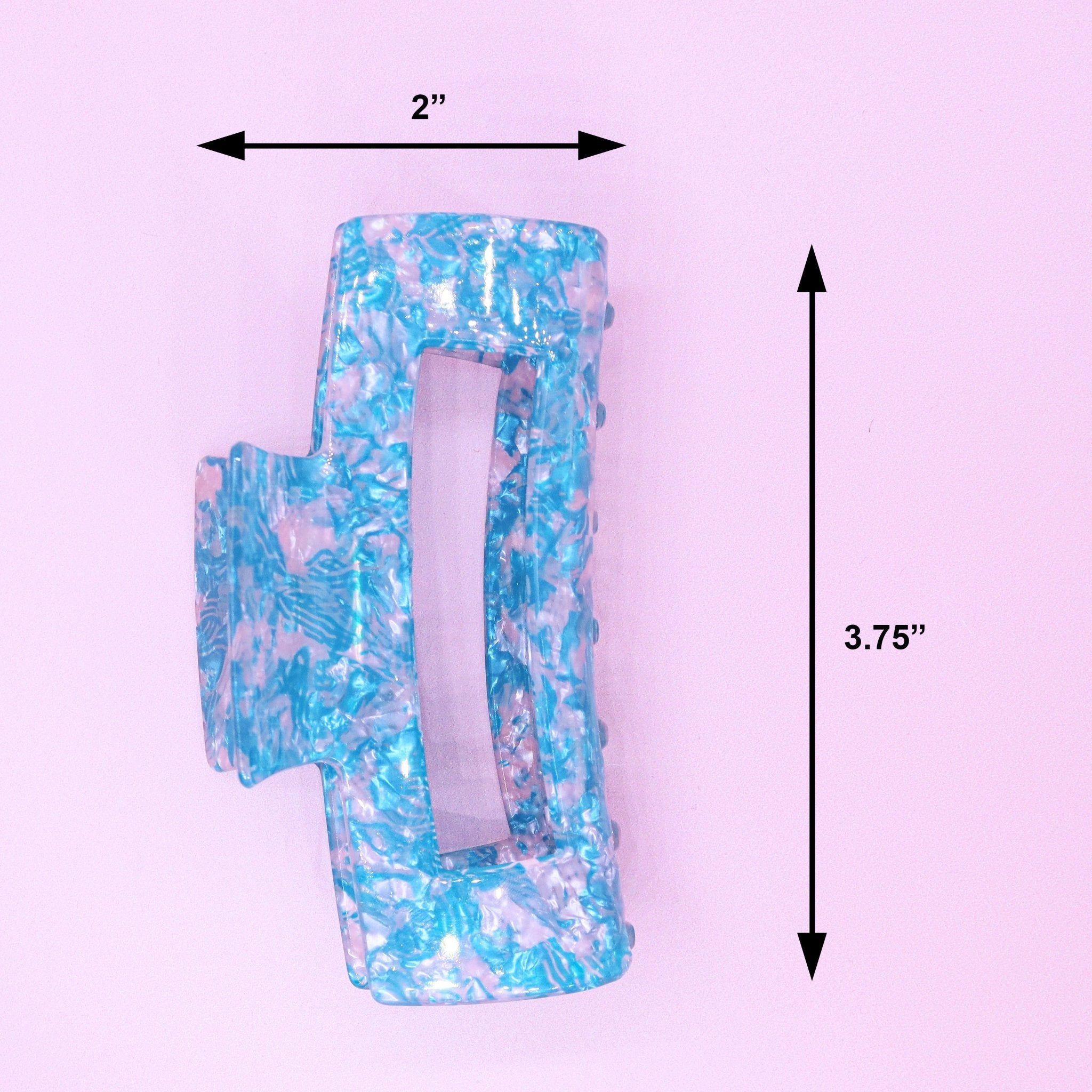 Medium Square Marble Hair Claw Clip - FROG SAC