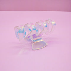 Medium Wavy Iridescent Hair Claw Clip - FROG SAC