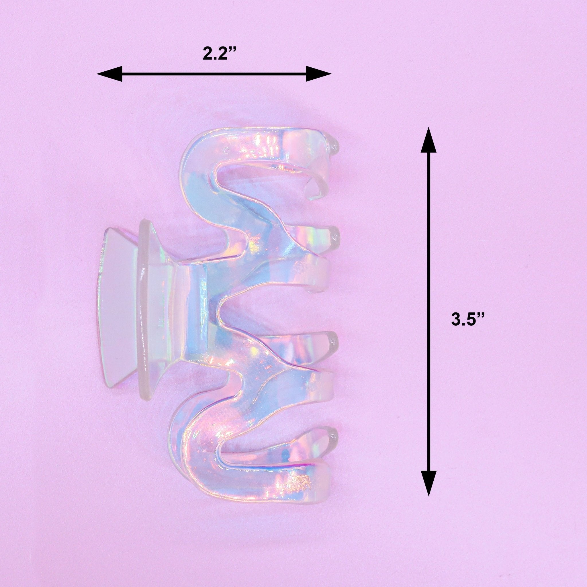 Medium Wavy Iridescent Hair Claw Clip - FROG SAC