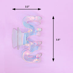 Medium Wavy Iridescent Hair Claw Clip - FROG SAC