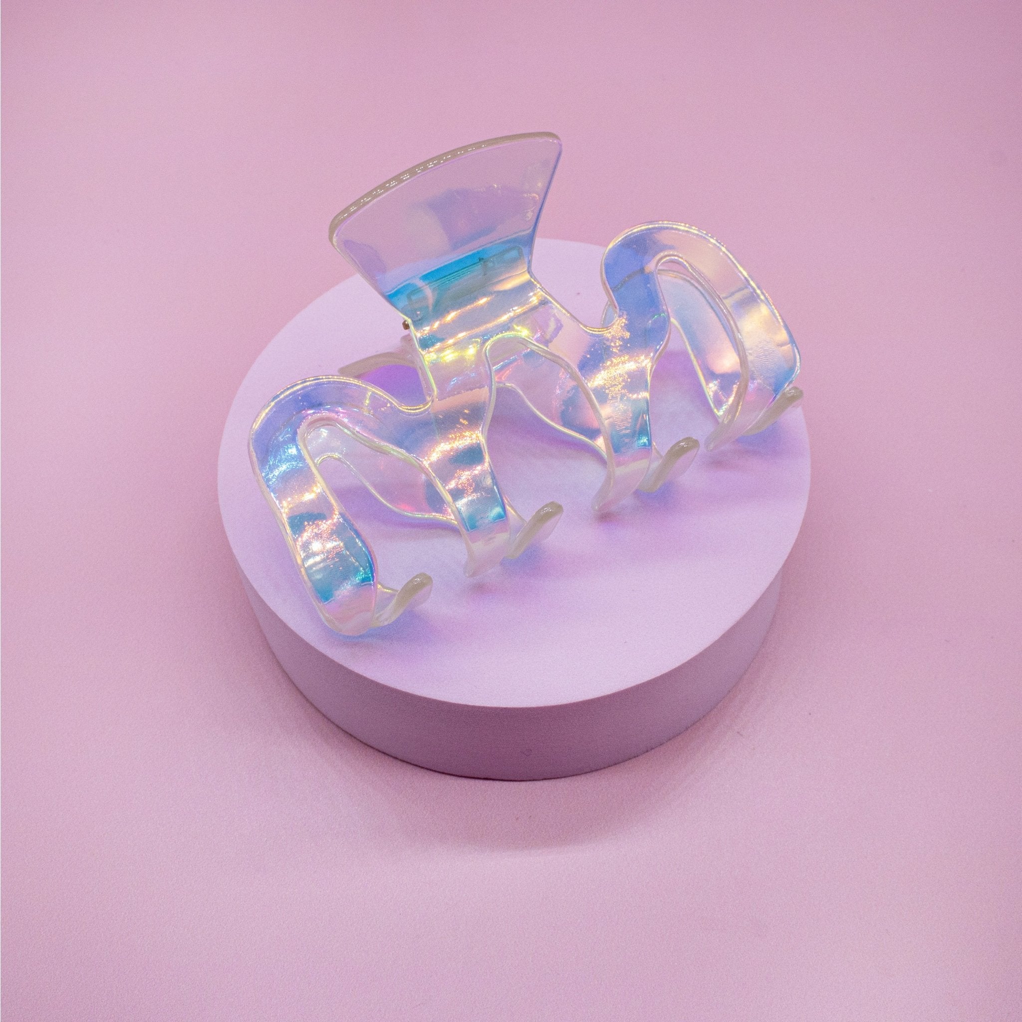 Medium Wavy Iridescent Hair Claw Clip - FROG SAC