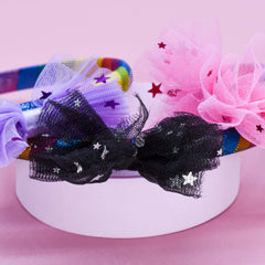 Metallic Tulle Bow Headbands - 3 Pack - FROG SAC