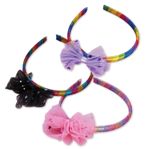 Metallic Tulle Bow Headbands - 3 Pack - FROG SAC
