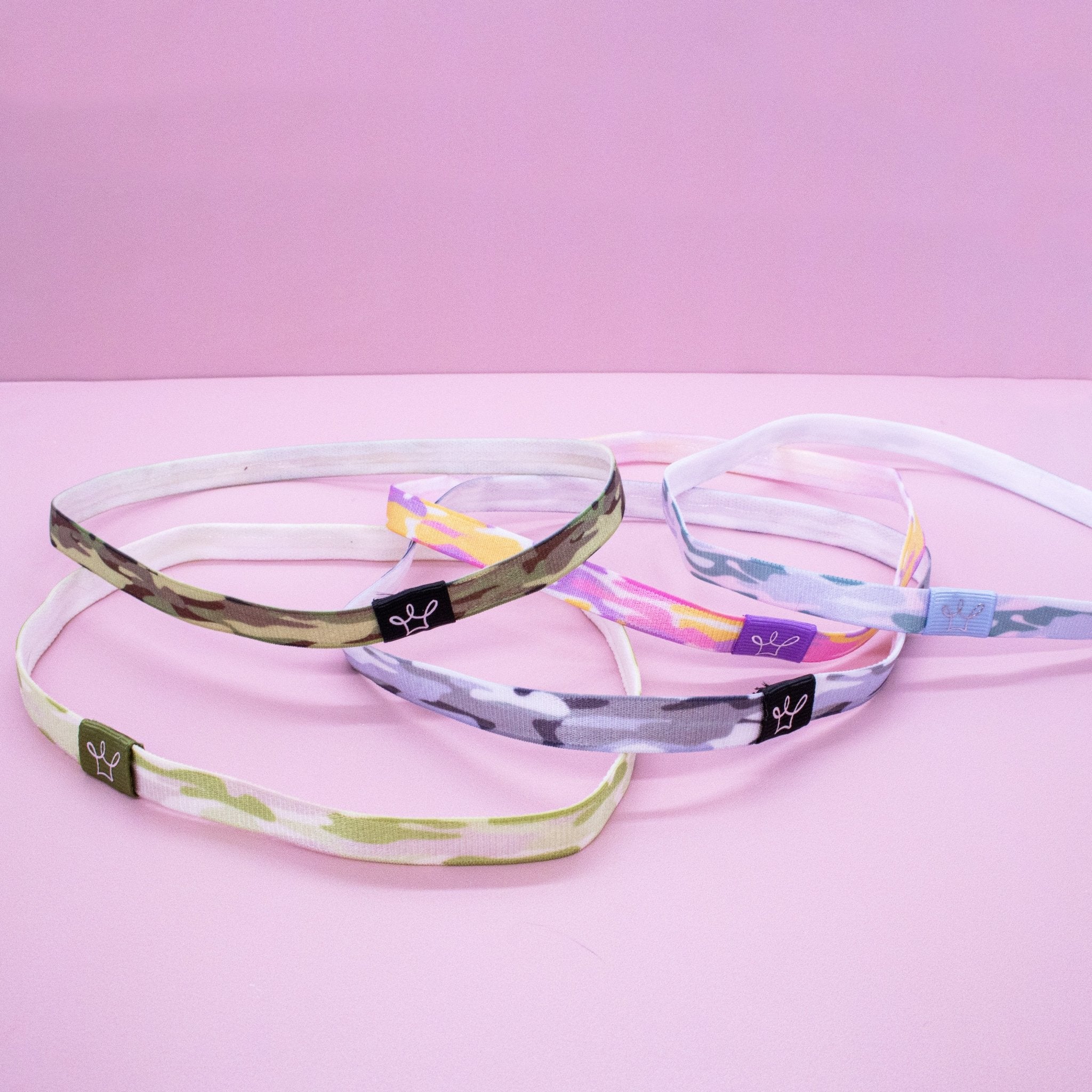 No Slip Elastic Tie Dye Sports Headbands - 5 Pack - FROG SAC