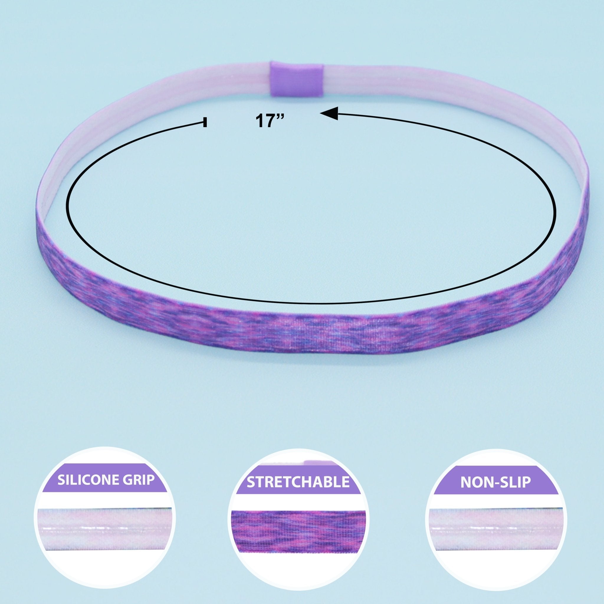 No Slip Elastic Tie Dye Sports Headbands - 5 Pack - FROG SAC