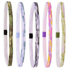 No Slip Elastic Tie Dye Sports Headbands - 5 Pack - FROG SAC