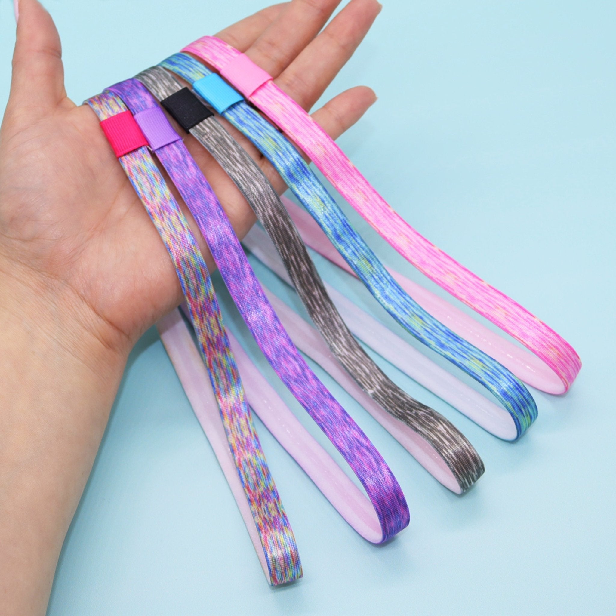 No Slip Elastic Tie Dye Sports Headbands - 5 Pack - FROG SAC