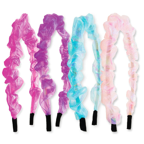 Organza Ruched Headbands - 4 Pack - FROG SAC