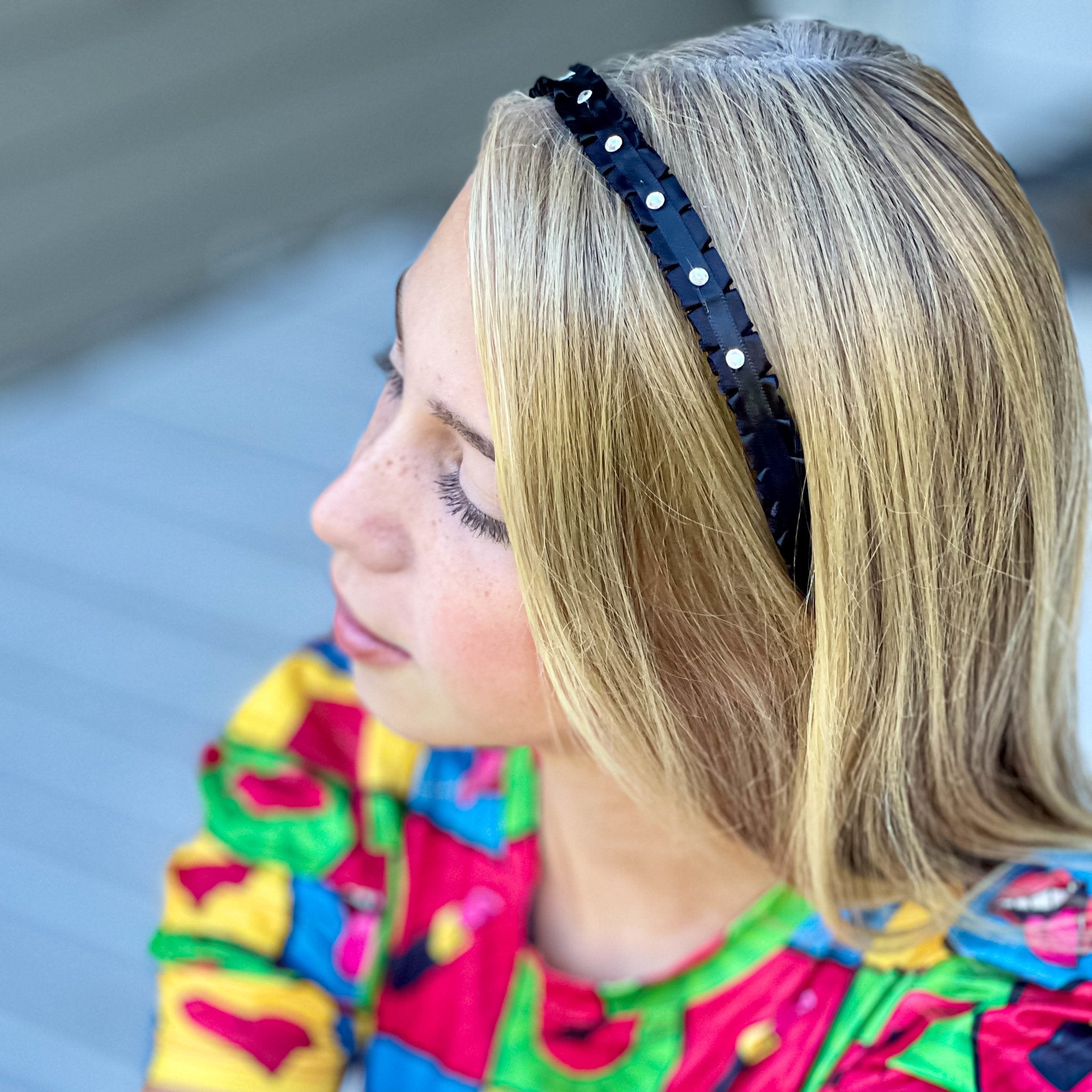 Pleated Rhinestone Headband - FROG SAC