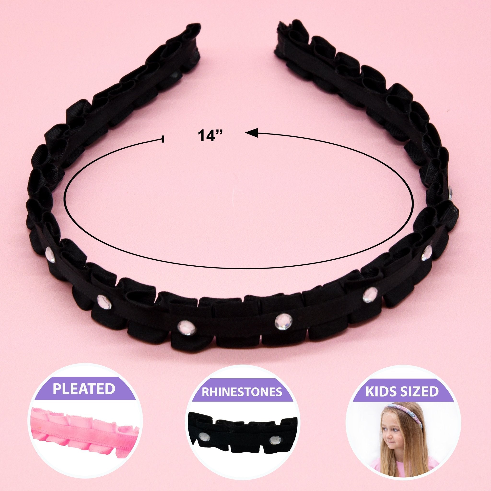 Pleated Rhinestone Headband - FROG SAC