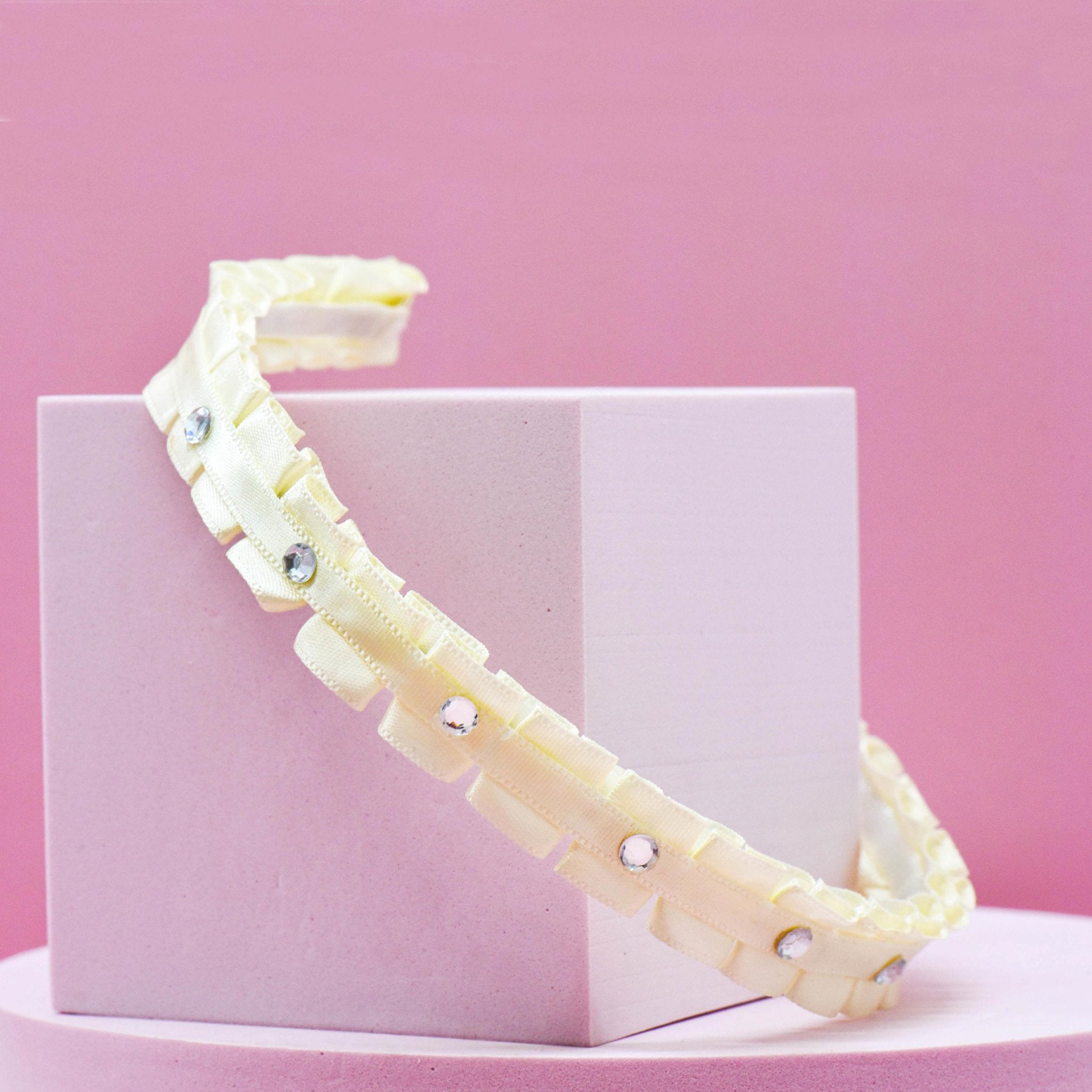 Pleated Rhinestone Headband - FROG SAC