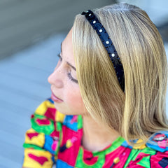 Pleated Rhinestone Headbands - 3 Pack - FROG SAC