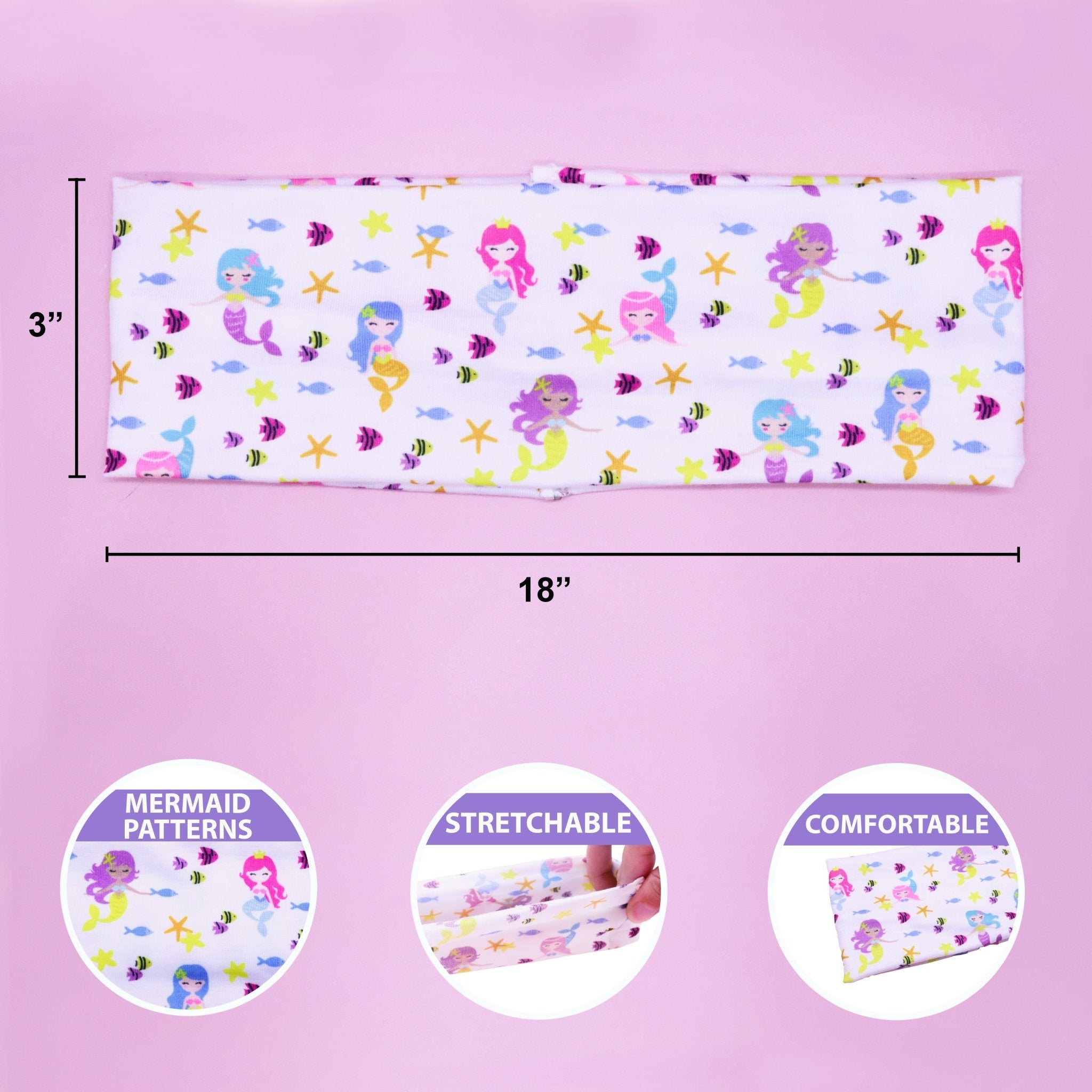 Princess Butterflies Unicorns Stretch Headbands - 3 Pack - FROG SAC
