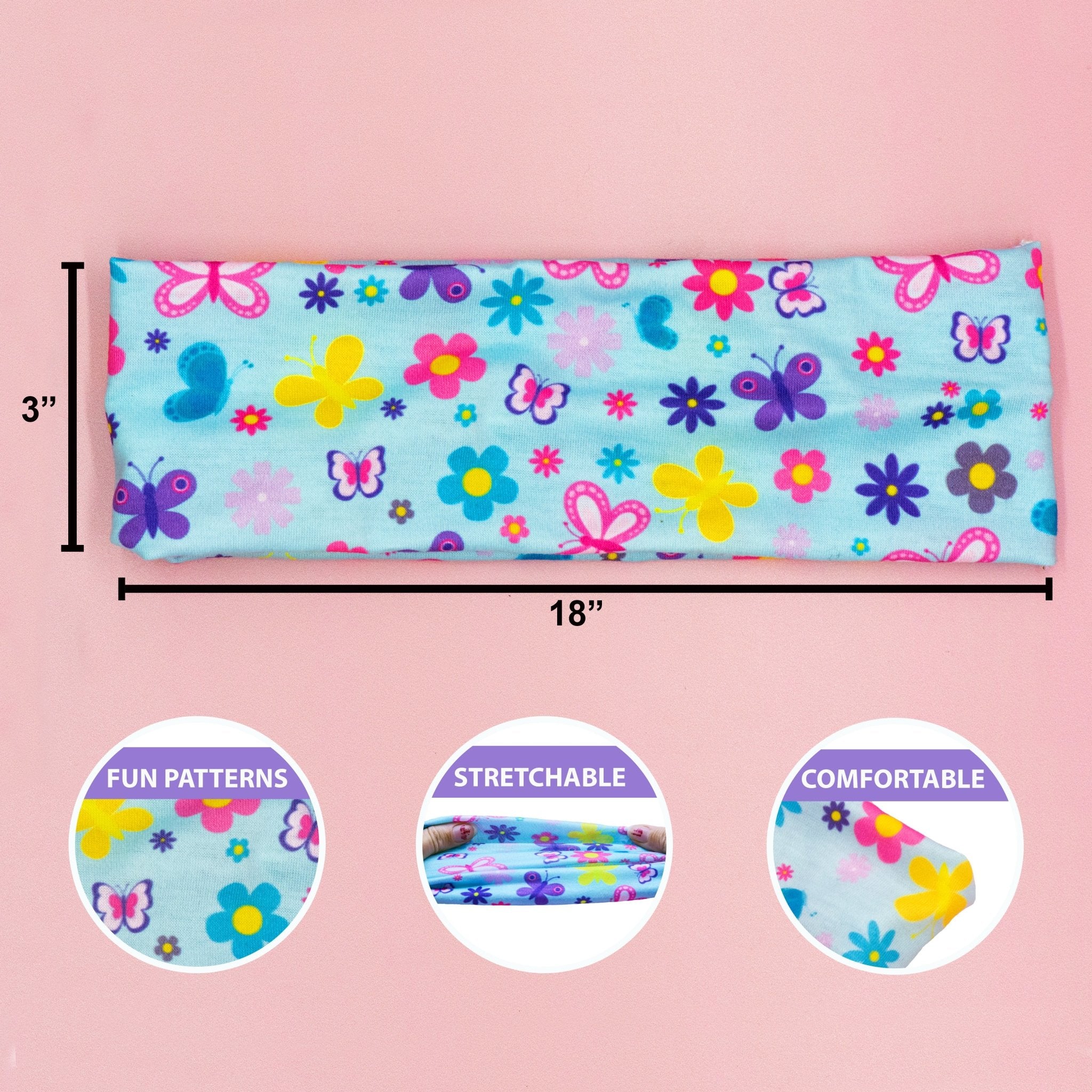 Princess Butterflies Unicorns Stretch Headbands - 3 Pack - FROG SAC