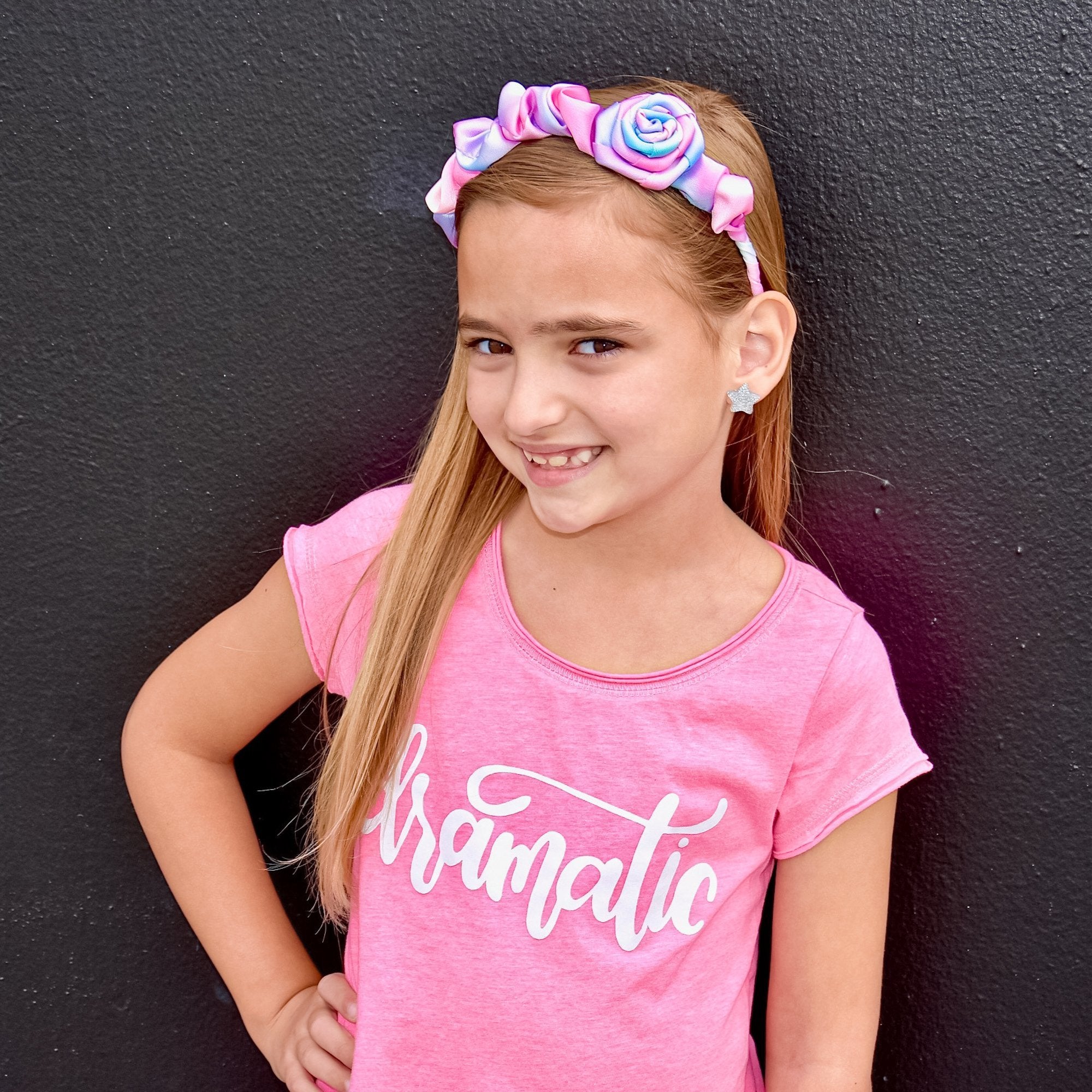 Satin Tie Dye Ruched Rosette Headbands - 2 Pack - FROG SAC